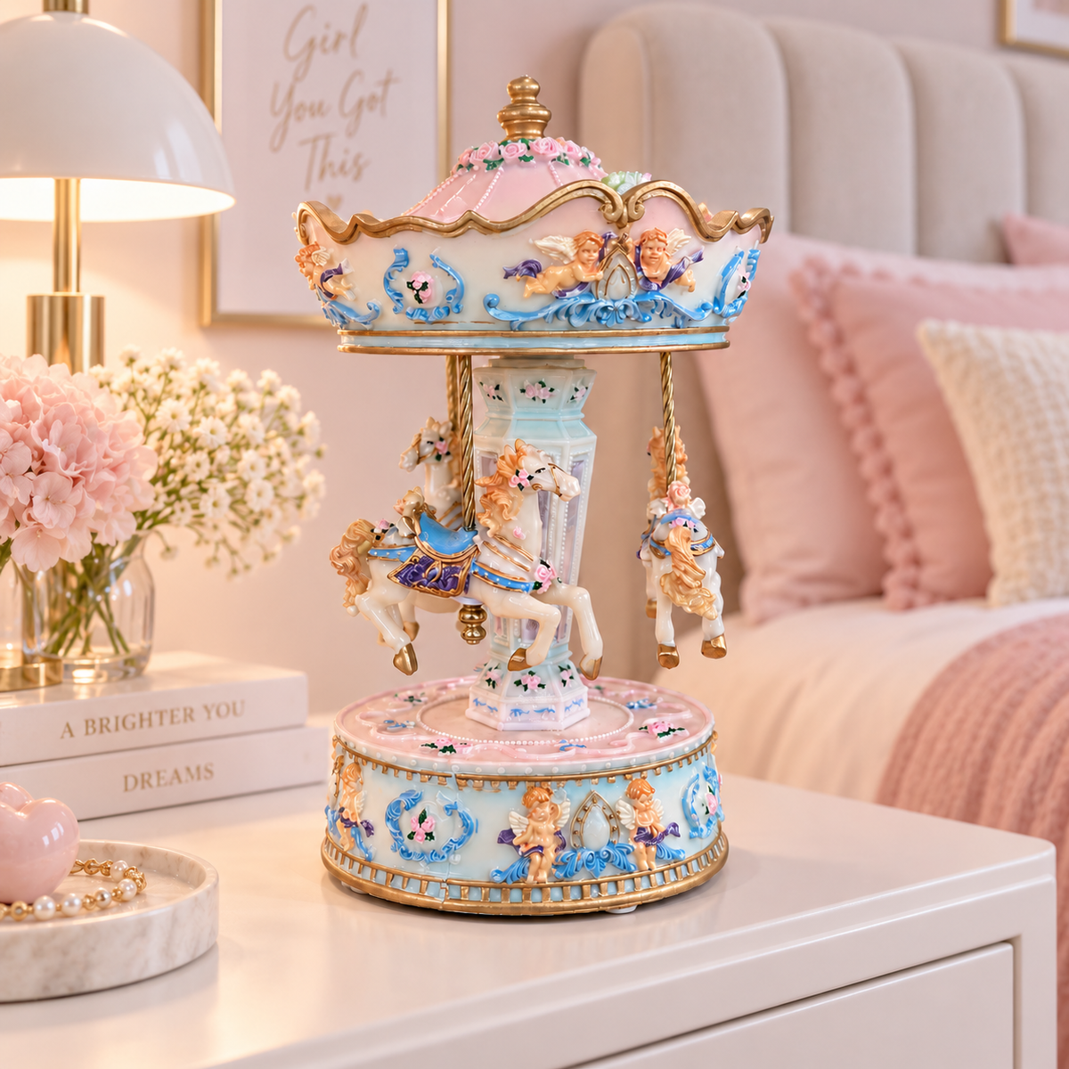 Carrusel Musical Decorativo de Poliresina - 23 cm
