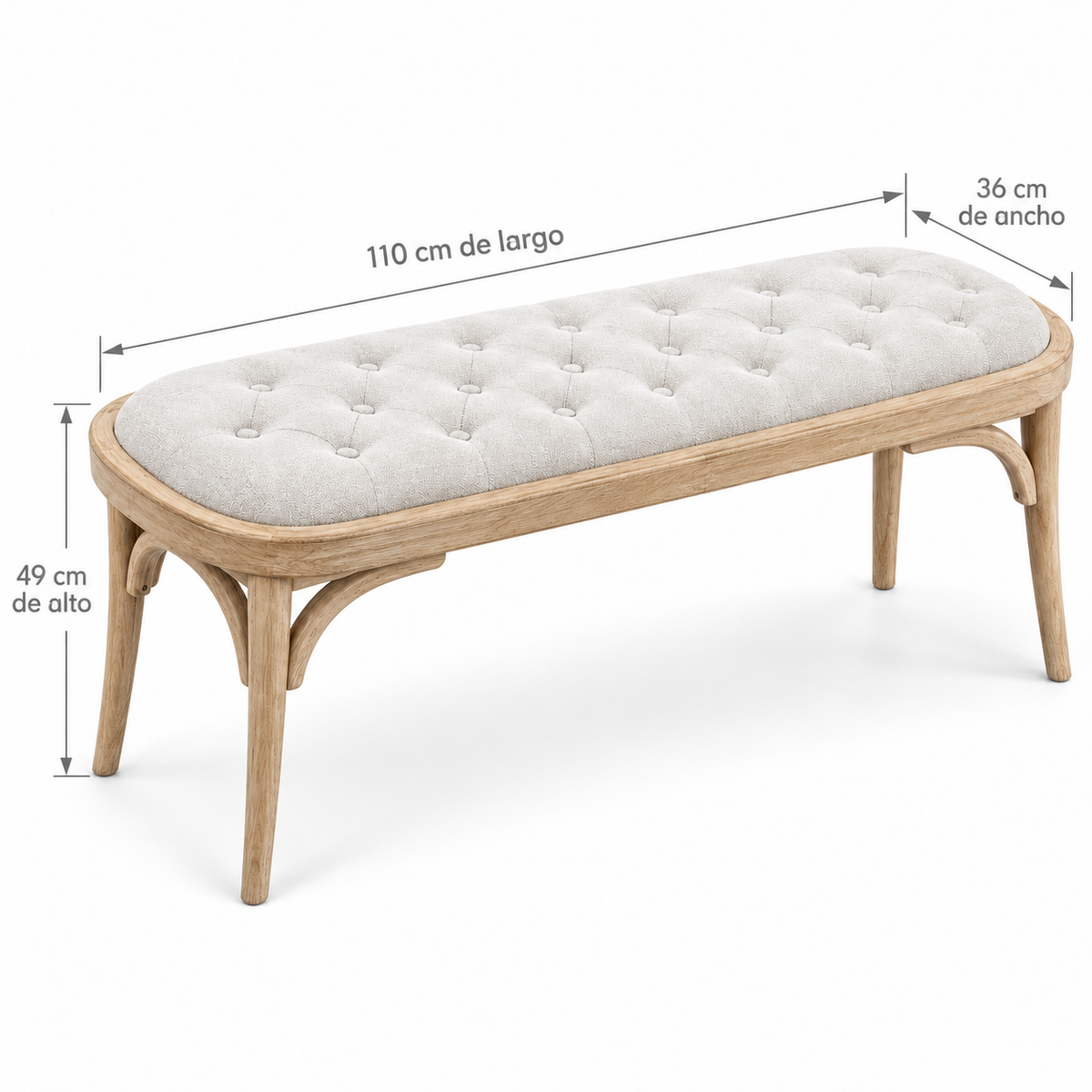 Banqueta Dumonde Capitoné - 110 cm