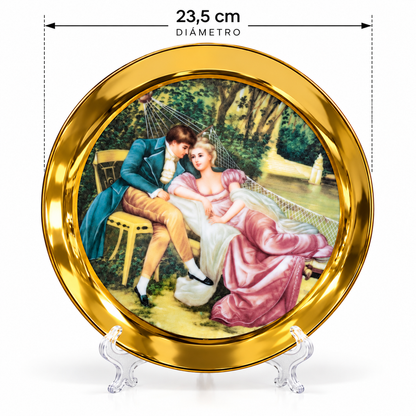 Plato Decorativo de Colección – Escena Romántica