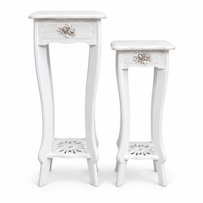 Set de 2 Mesas Pedestal Estilo Provenza