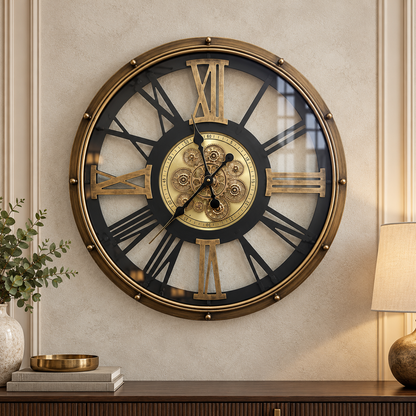 Reloj de Pared World Collection con Engranajes – 80 cm