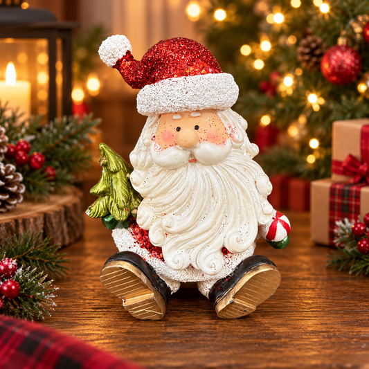Santa Navideño con Resorte – 16 cm