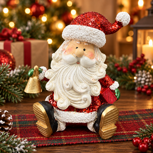 Santa Navideño con Resorte – 14,5 cm