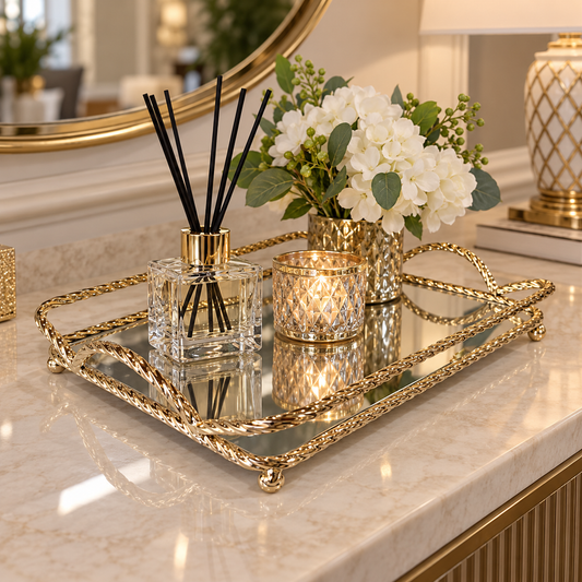 Bandeja Espejada Mirror Gold M – 38 cm