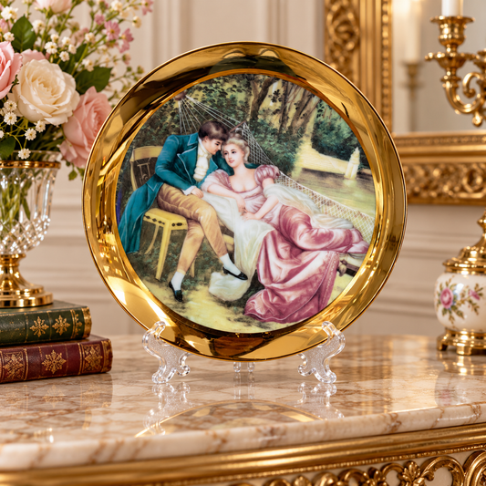 Plato Decorativo de Colección – Escena Romántica