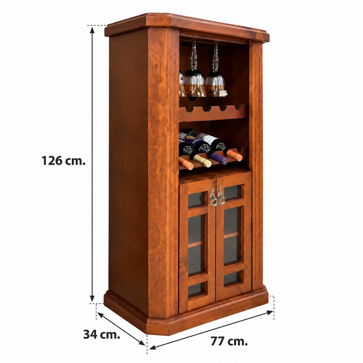 Vitrina Cava de Madera de Pino Radiata – 126 cm