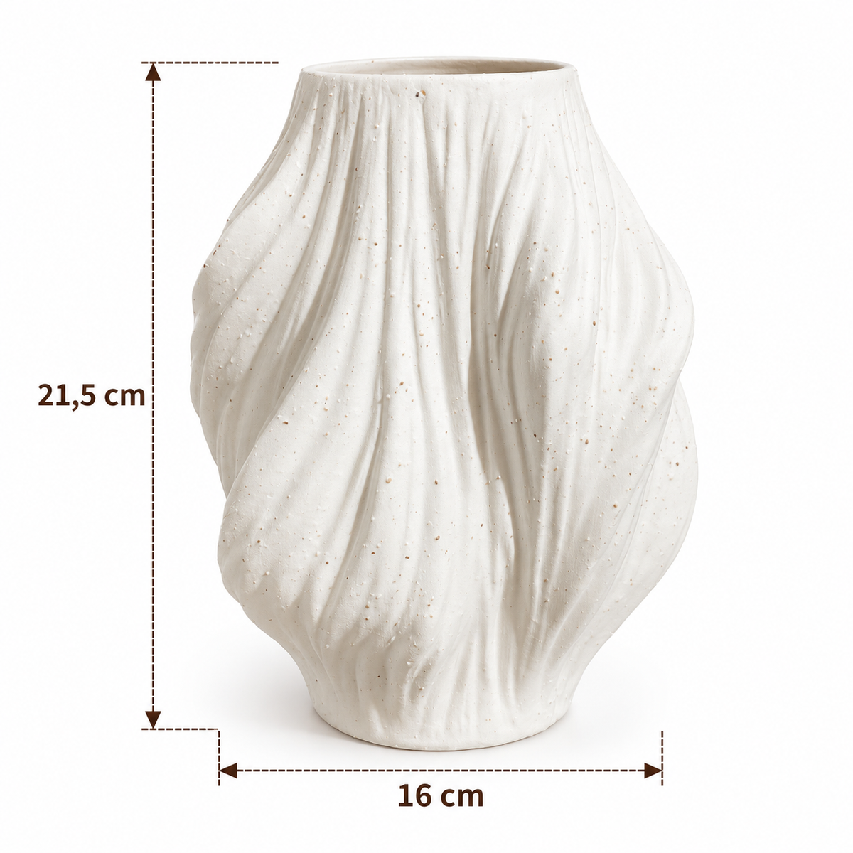 Florero Blanco Capullo de Resina – 21,5 cm