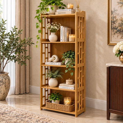Estantería Organizadora de Bambú Natural – 133 cm