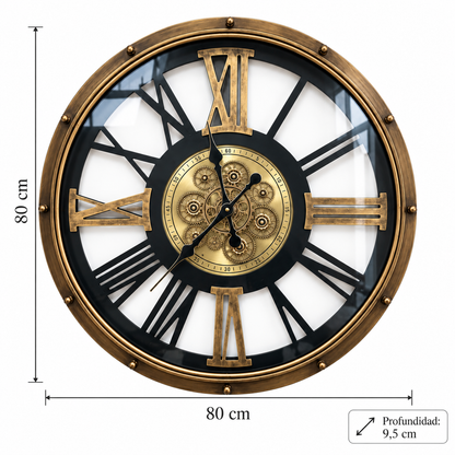 Reloj de Pared World Collection con Engranajes – 80 cm