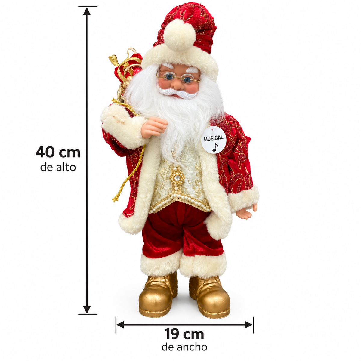 Figura Santa Claus con Música y Movimiento – 40 cm