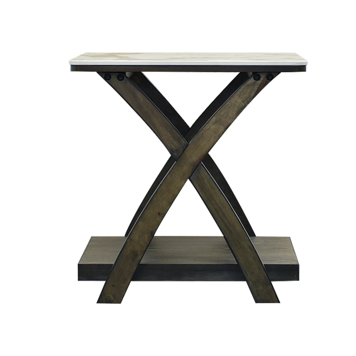 Mesa Lateral Línea STONE con Cubierta Estilo Mármol